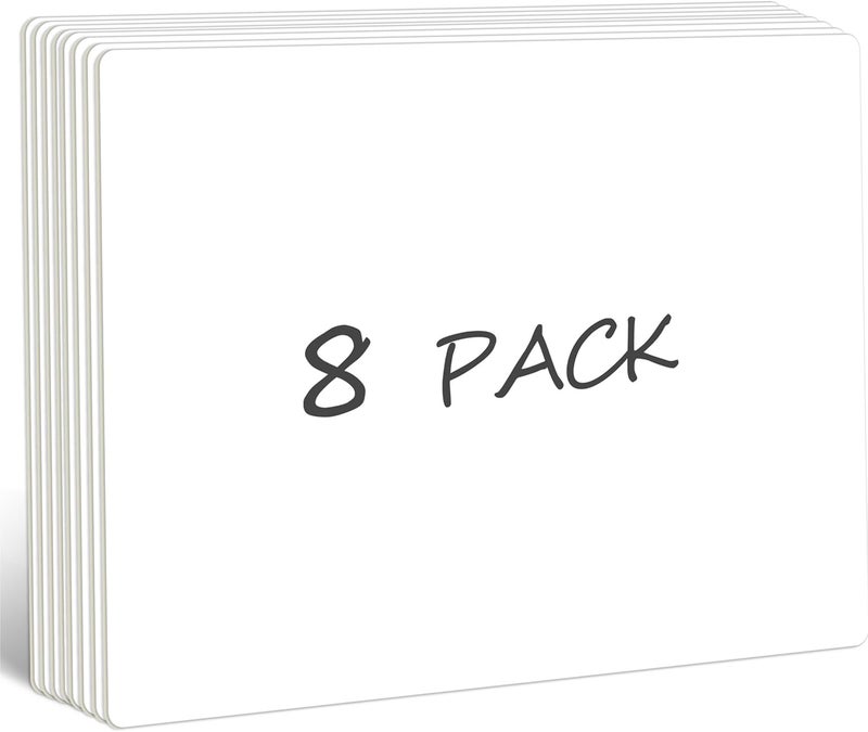 SpriteGru 8 Packs Small Whiteboards, Double Sided Dry Erase Blank Board, Writable and Erasable White Board for Office, Home, Classroom, Math, Drawing (Each Measures 12” x 9”) - Image 1